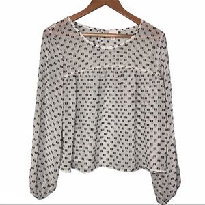 Merona Empire Line Geometric Print Sheer Blouse S